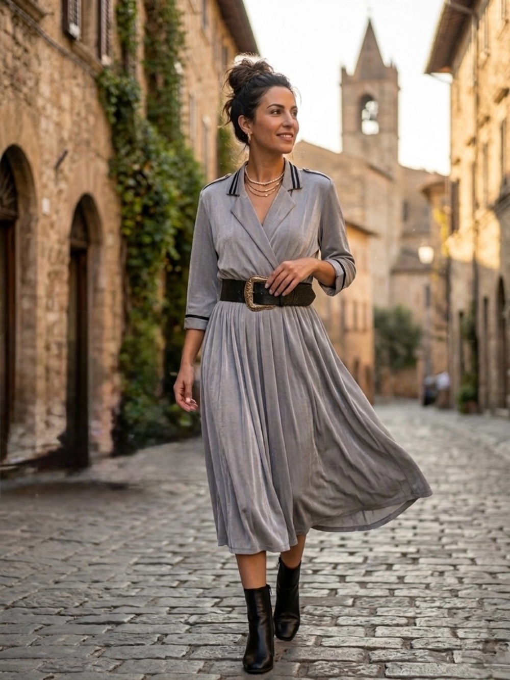 Vintage 80s Dawn Joy Shimmer Maxi Dress | M